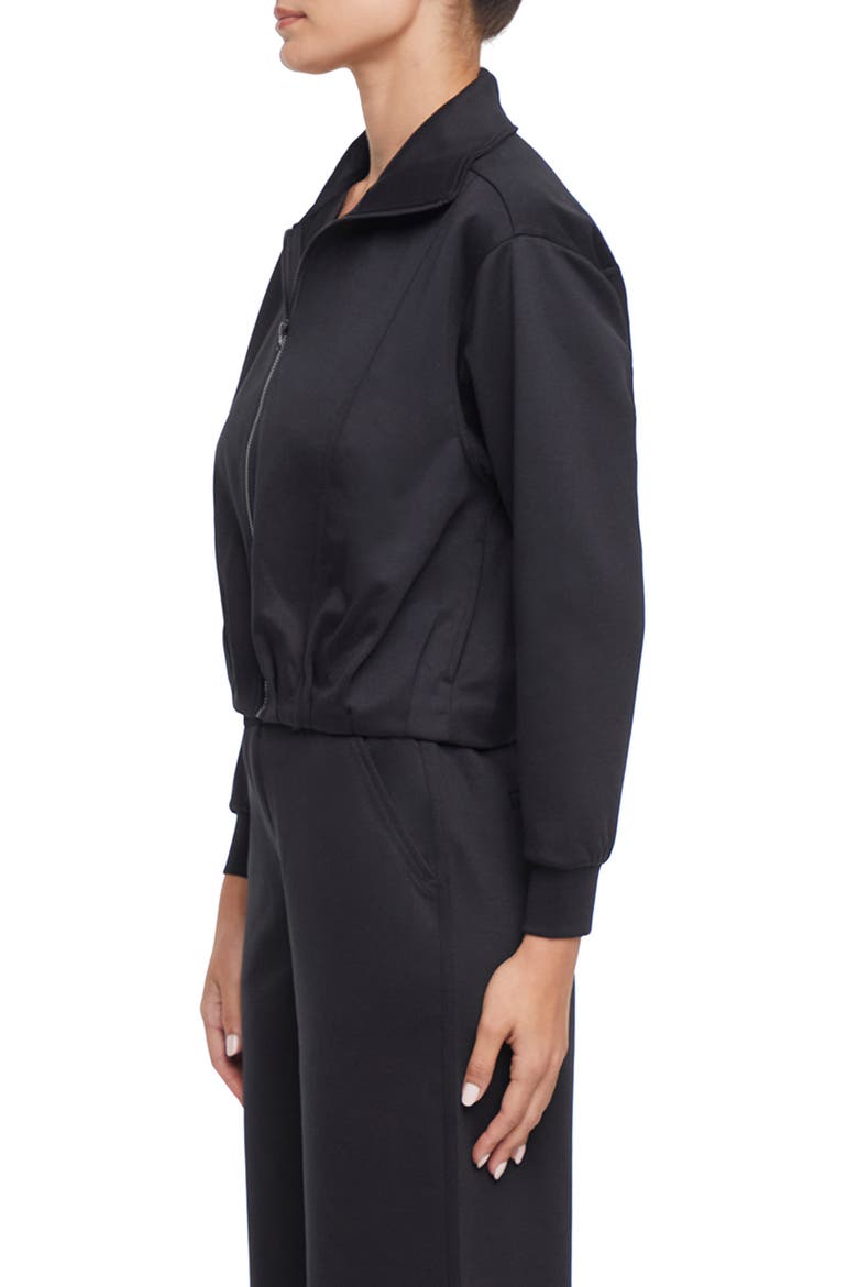 Bubble Hem Full Zip Jacket, Alternate, color, BLACK BEAUTY