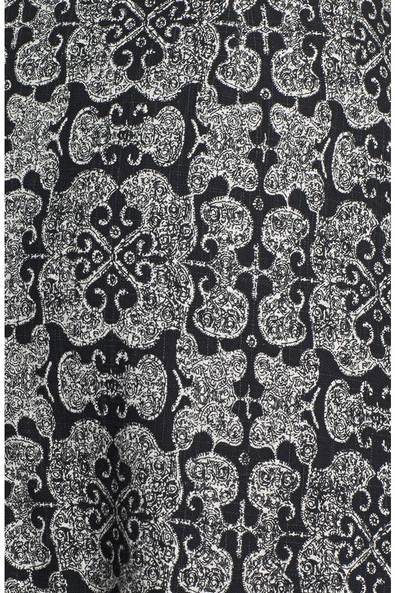 'Tribal Tale' Cutout Mixed Print Midi Dress, Alternate, color, BLACK COMBO