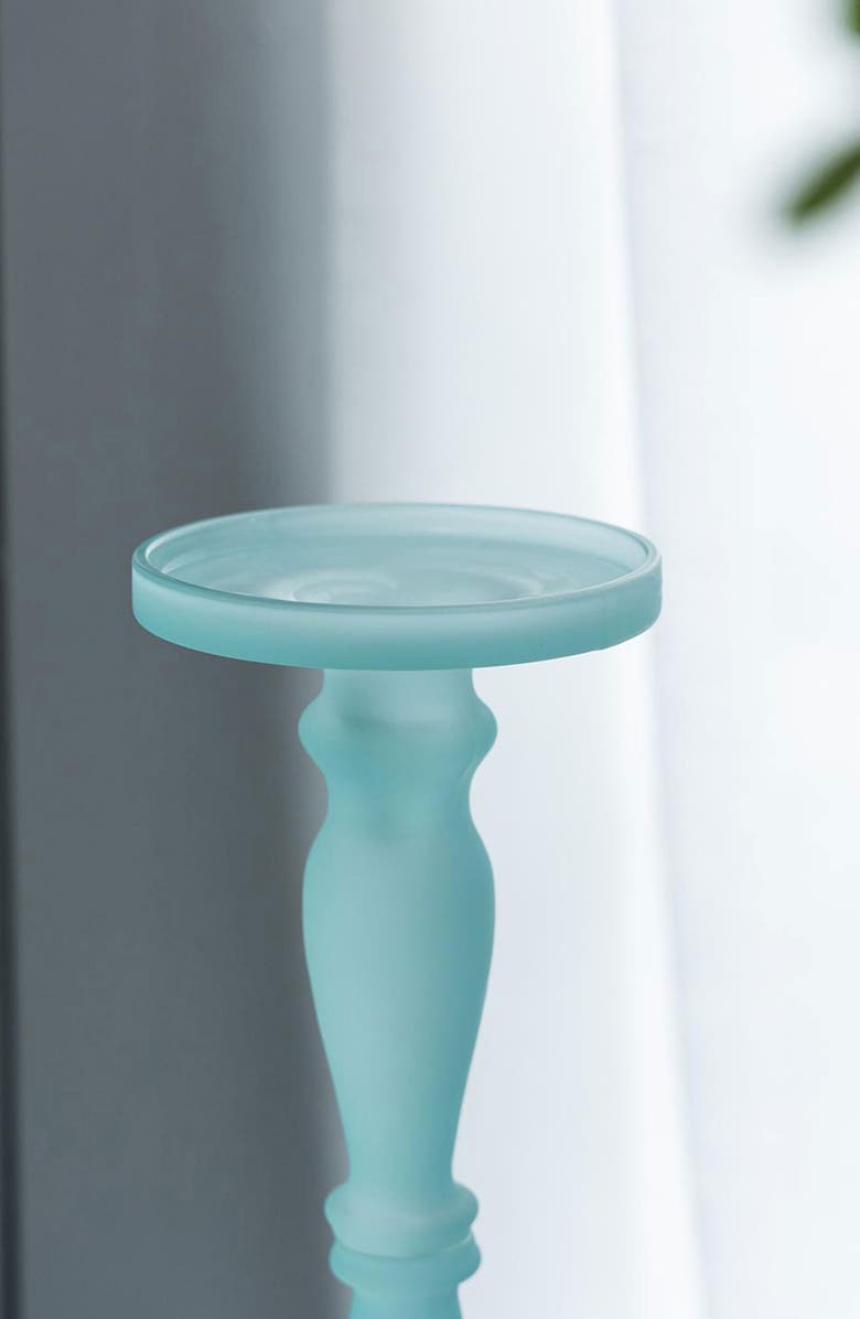 A & B Home Set of Two Glass Pedestals, Alternate, color, Frost Aqua