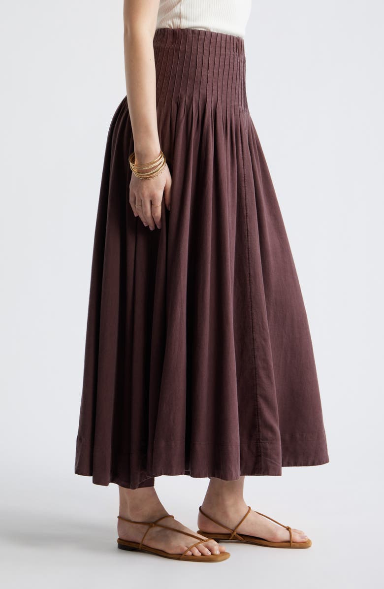 Treasure & Bond Pleat Accent Linen Blend Maxi Skirt, Alternate, color,