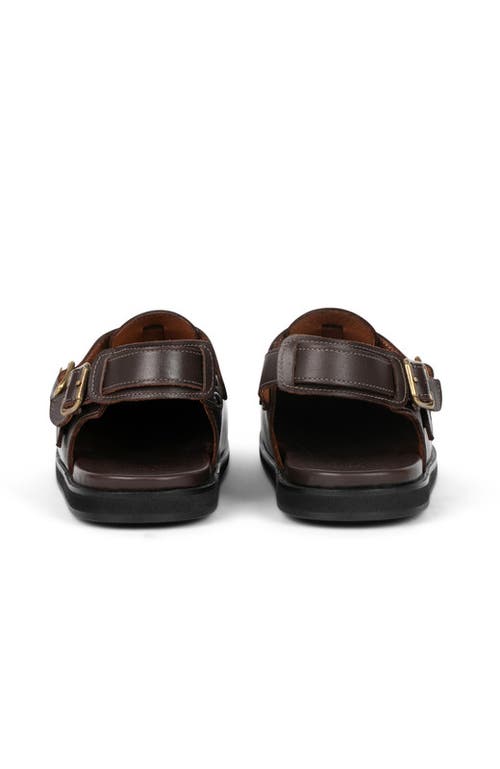 Anthony Veer Harbor Moc Sandal In Chestnut Grain Brown