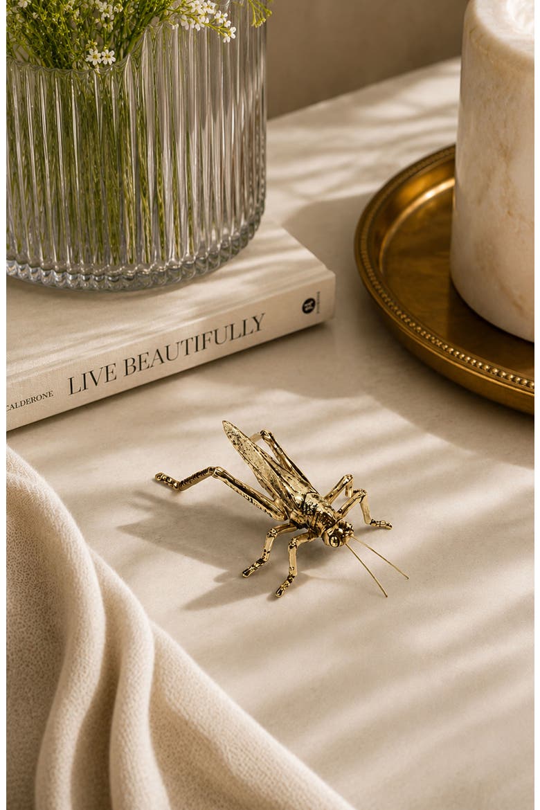 Decorative Antique Grasshopper, Alternate, color, GOLD