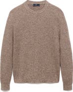 MANGO Marled Cotton Crewneck Sweater