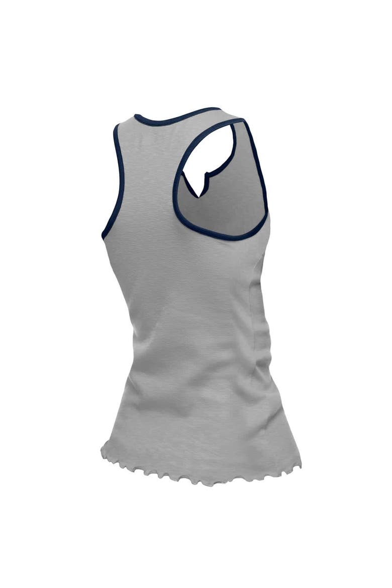 Women's New Era  Silver Dallas Cowboys Lettuce Hem Notch Neck Tri-Blend Tank Top, Alternate, color, Silver