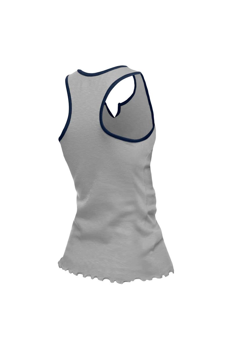New Era Women's New Era Silver Dallas Cowboys Lettuce Hem Notch Neck Tri-Blend Tank Top, Alternate, color, Silver