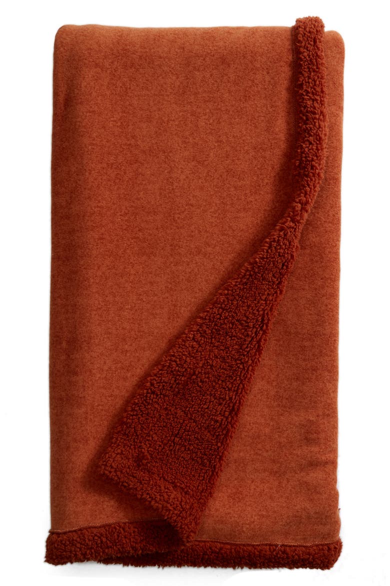 Faux Fur Throw, Main, color, RUST BISQUE