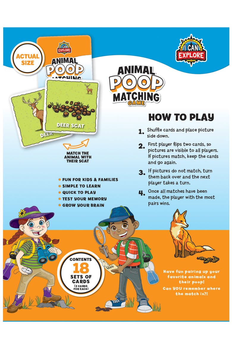 Animal Poop Matching Game, Alternate, color, Multicolor