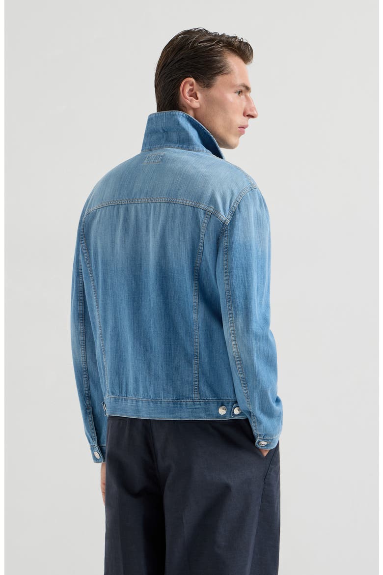 Denim four-pocket jacket, Alternate, color, Light Blue Denim