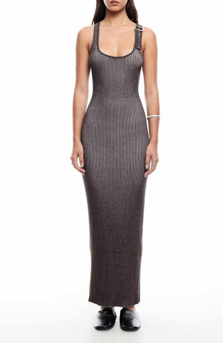 LIONESS Rebirth Stripe Cotton Maxi Dress