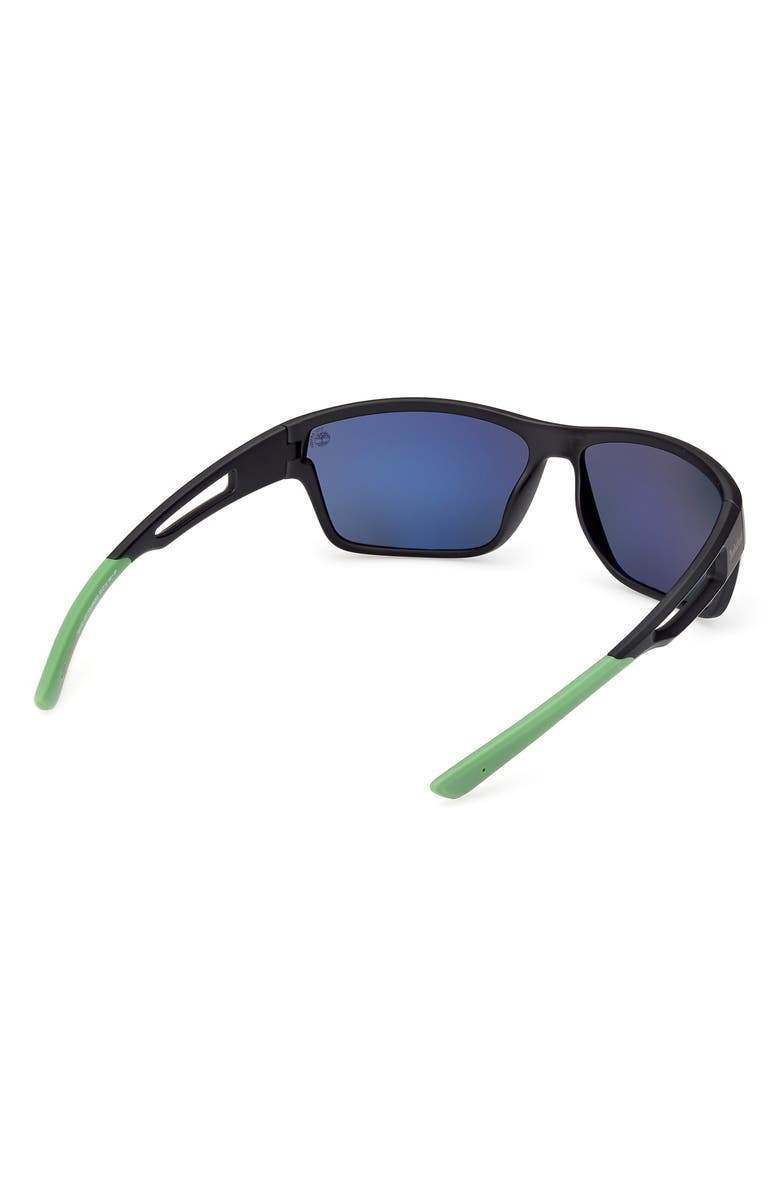 Timberland 65mm Polarized Rectangular Wrap Sunglasses, Alternate, color,