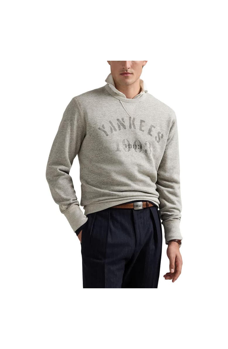 Polo Ralph Lauren Men's Polo Ralph Lauren Heather Gray New York Yankees Pullover Sweatshirt, Alternate, color,