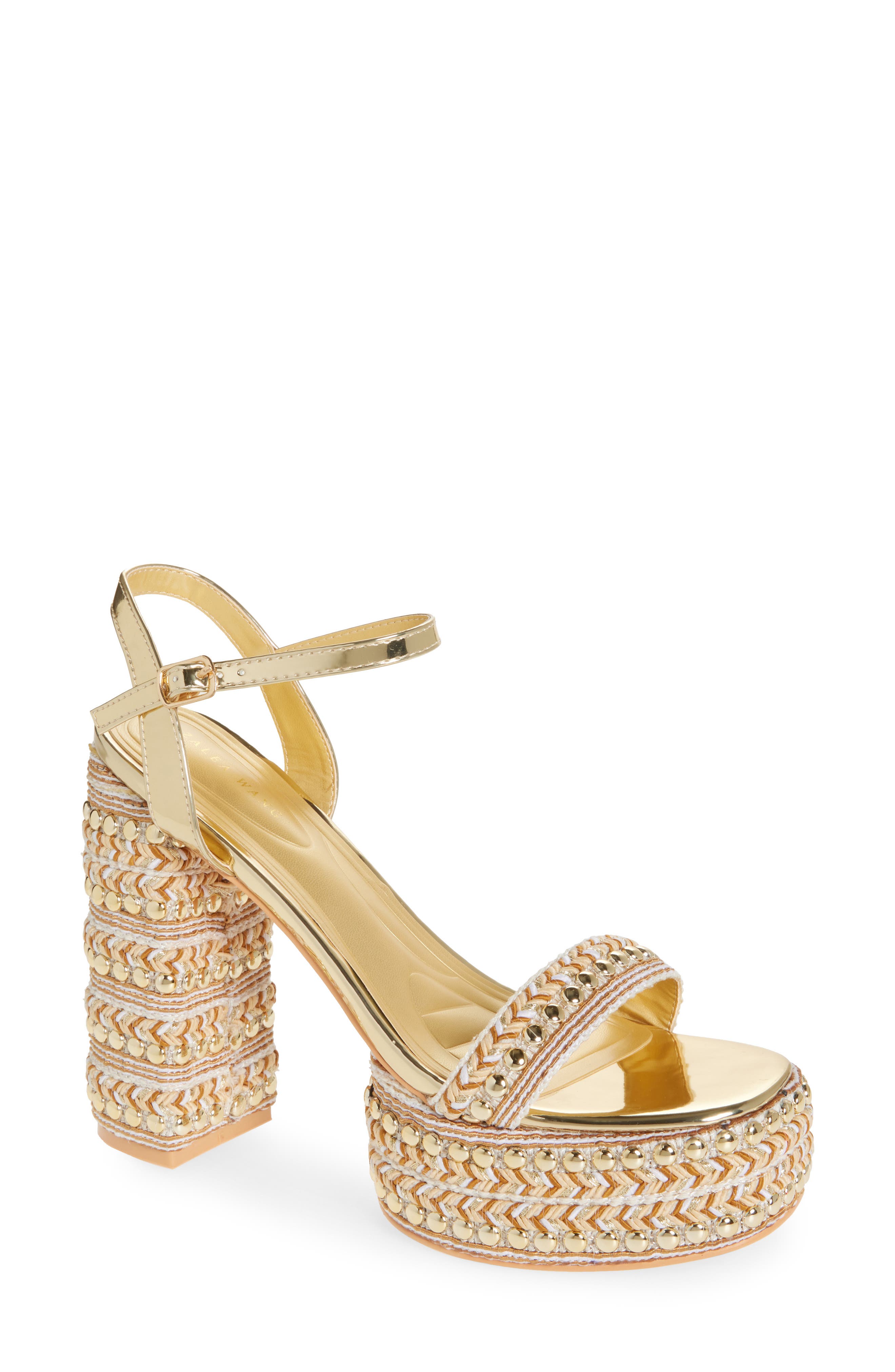AZALEA WANG Judson Ankle Strap Platform Sandal, Main, color, Gold