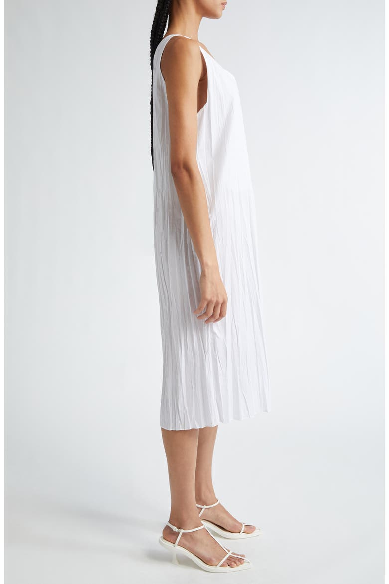 Creased Organic Cotton Shift Dress, Alternate, color, WHITE