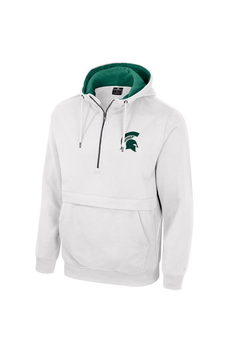 COLOSSEUM Men's Colosseum White Michigan State Spartans Half-Zip Hoodie, Alternate, color, White