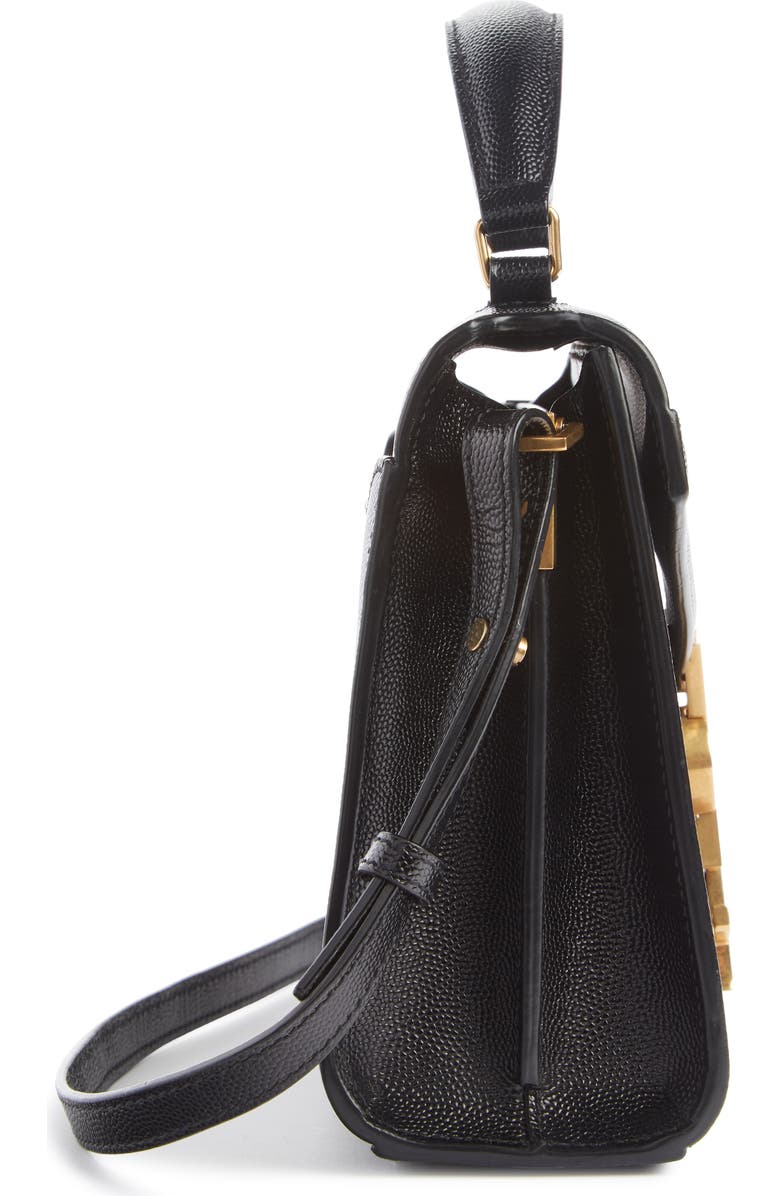 Saint Laurent Mini Cassandra Leather Top Handle Bag, Alternate, color,