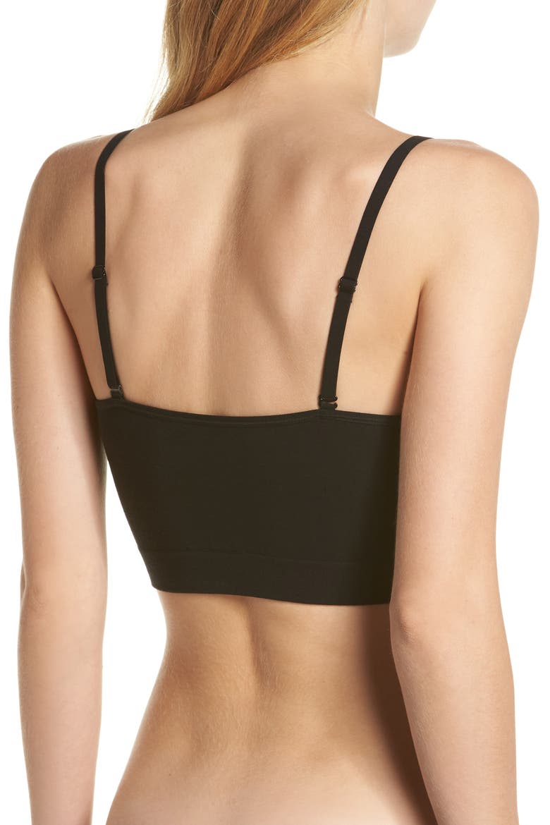 Convertible Scoop Neck Bralette, Alternate, color, BLACK