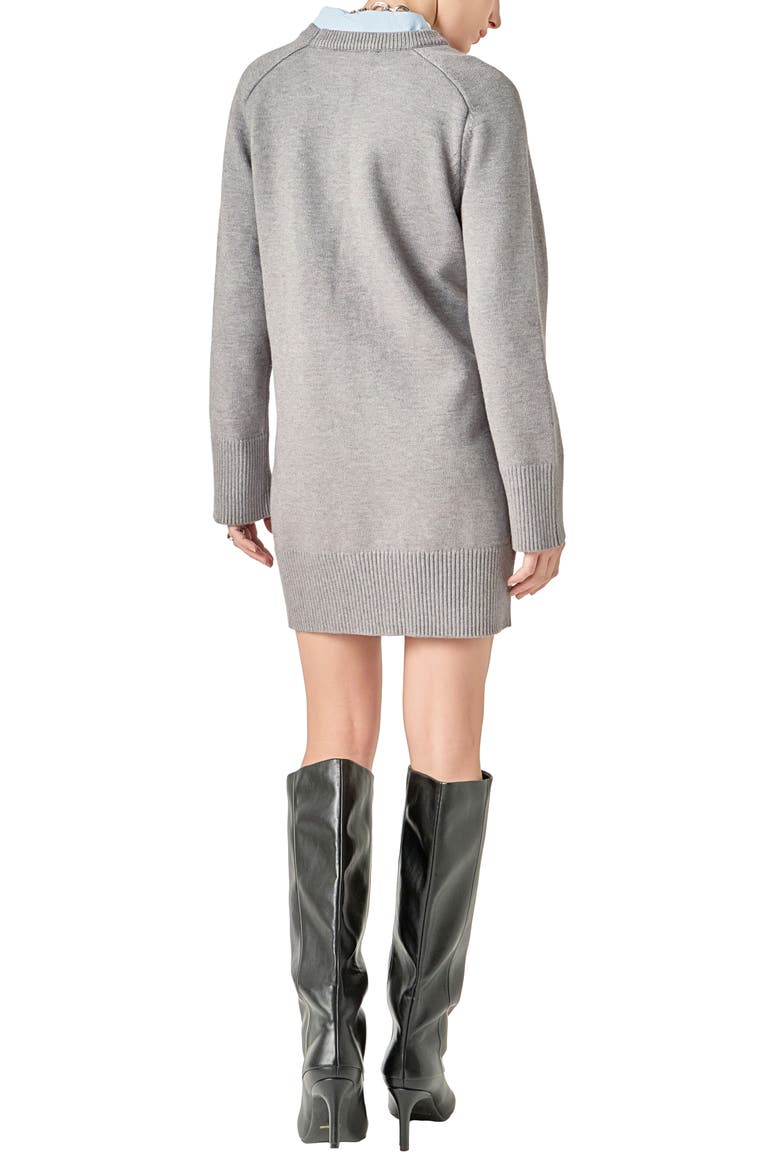 Crew Sweater Dress, Alternate, color, HEATHER GREY