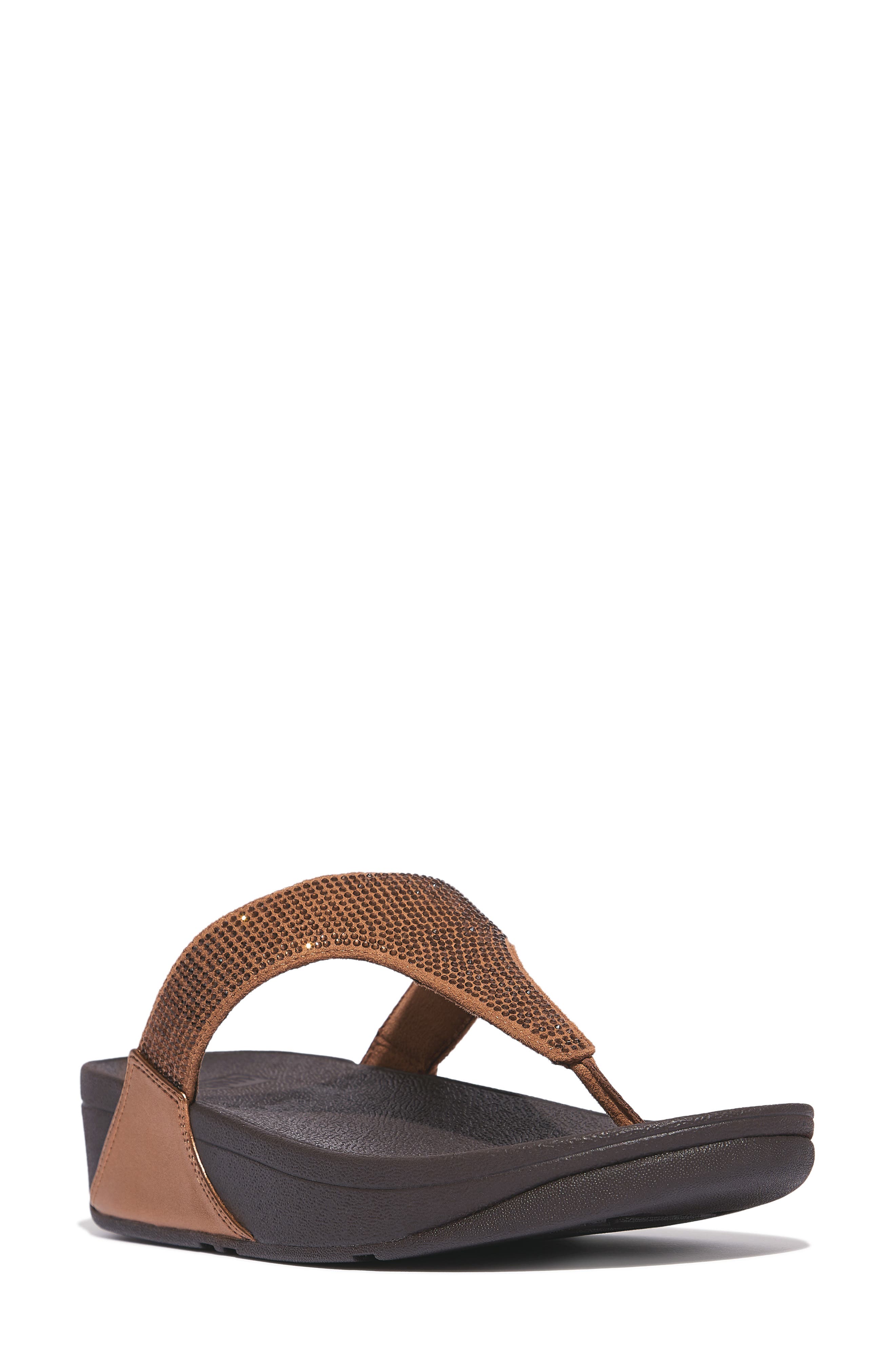 FitFlop Lulu Embellished Flip Flop in Bronze 