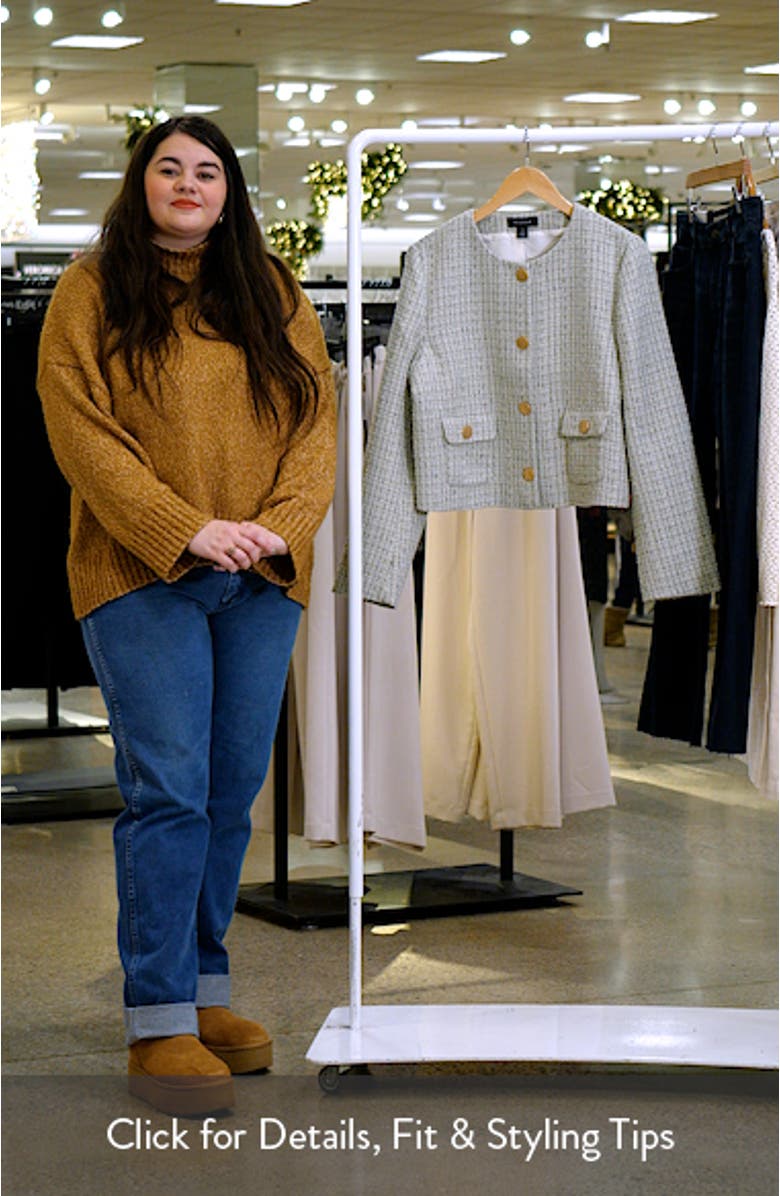 Metallic Tweed Jewel Collar Jacket, sales video thumbnail