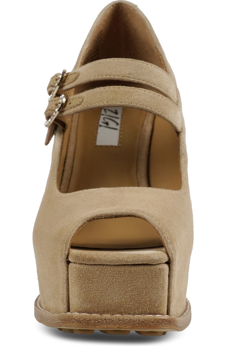 ZIGI Platform Wedge Sandal, Alternate, color, Camel Suede