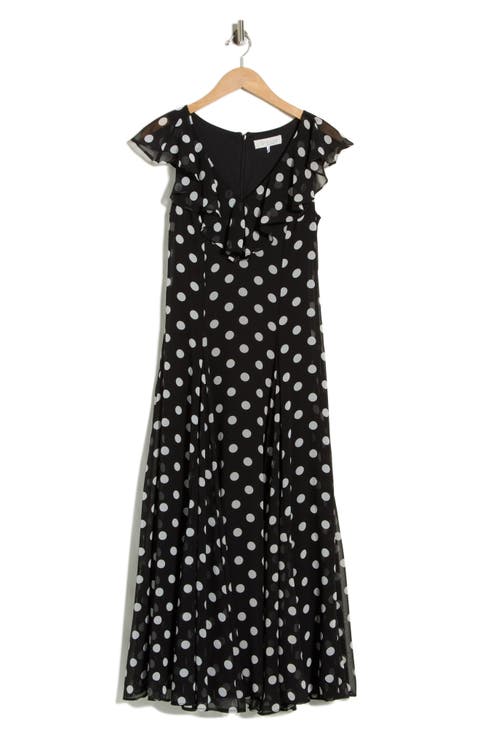 Ruffle Godet Midi Dress