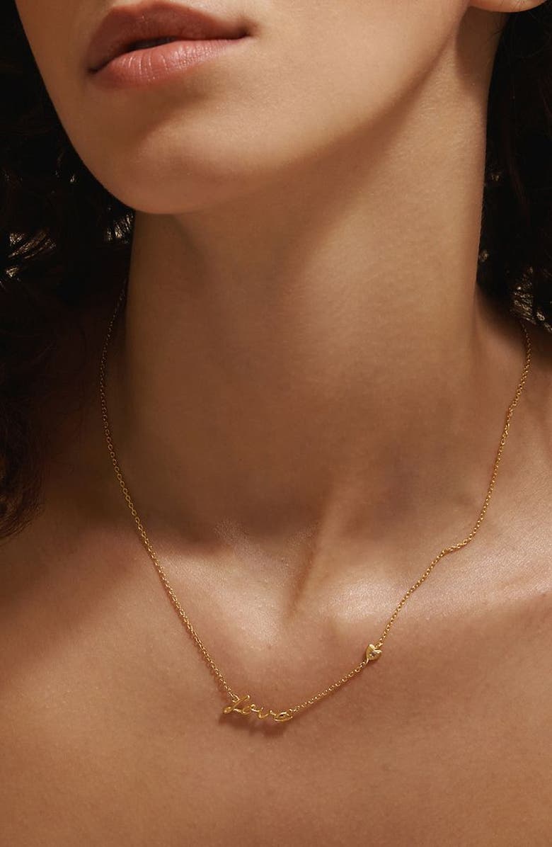 Satya Jewelry Adorned with Love Gold Necklace, Alternate, color, 