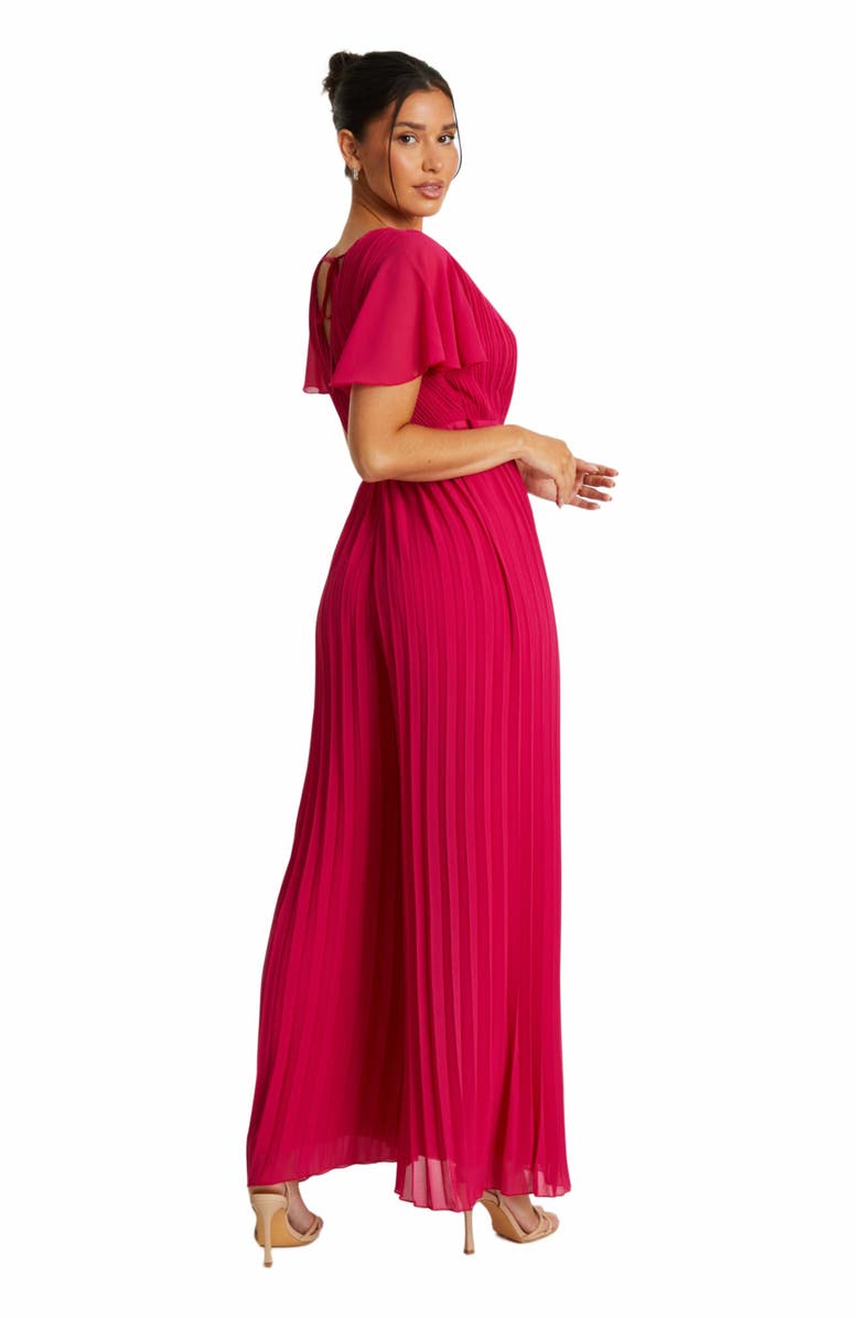 QUIZ Chiffon Pleated Palazzo Jumpsuit, Alternate, color, 