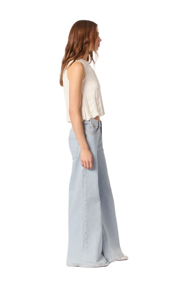 maje Faded wide-leg jeans, Alternate, color, Light Blue