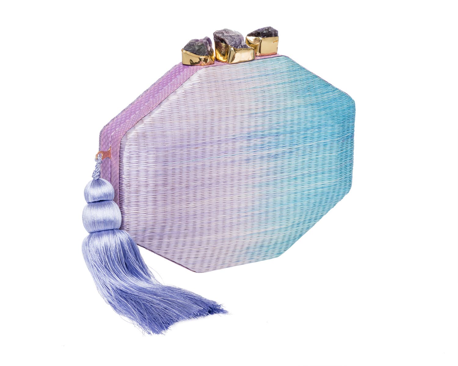 Rafe New York Sofia Octagon Clutch, Alternate, color, Lavender / Cerulean