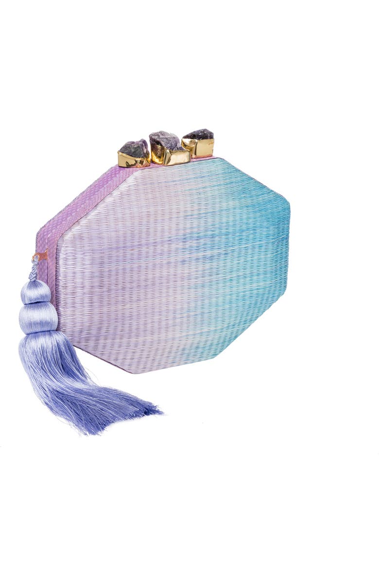 Rafe New York Sofia Octagon Clutch, Alternate, color, Lavender / Cerulean