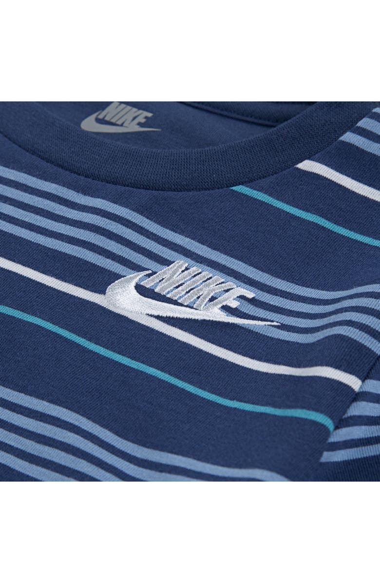 Nike Kids Stripe T-Shirt & French Terry Shorts Set, Alternate, color, Dark Grey Heather