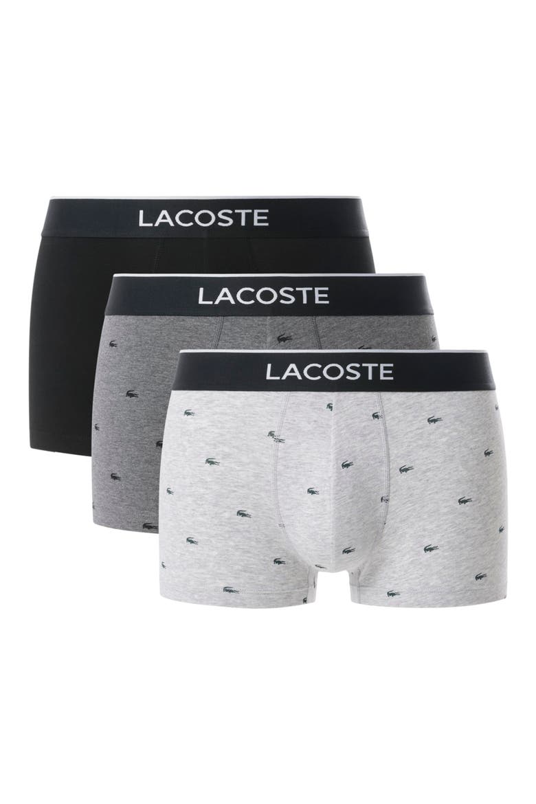 Assorted 3-Pack Stretch Cotton Trunks, Main, color, BLACK/ GREY CHINE/ SILVER