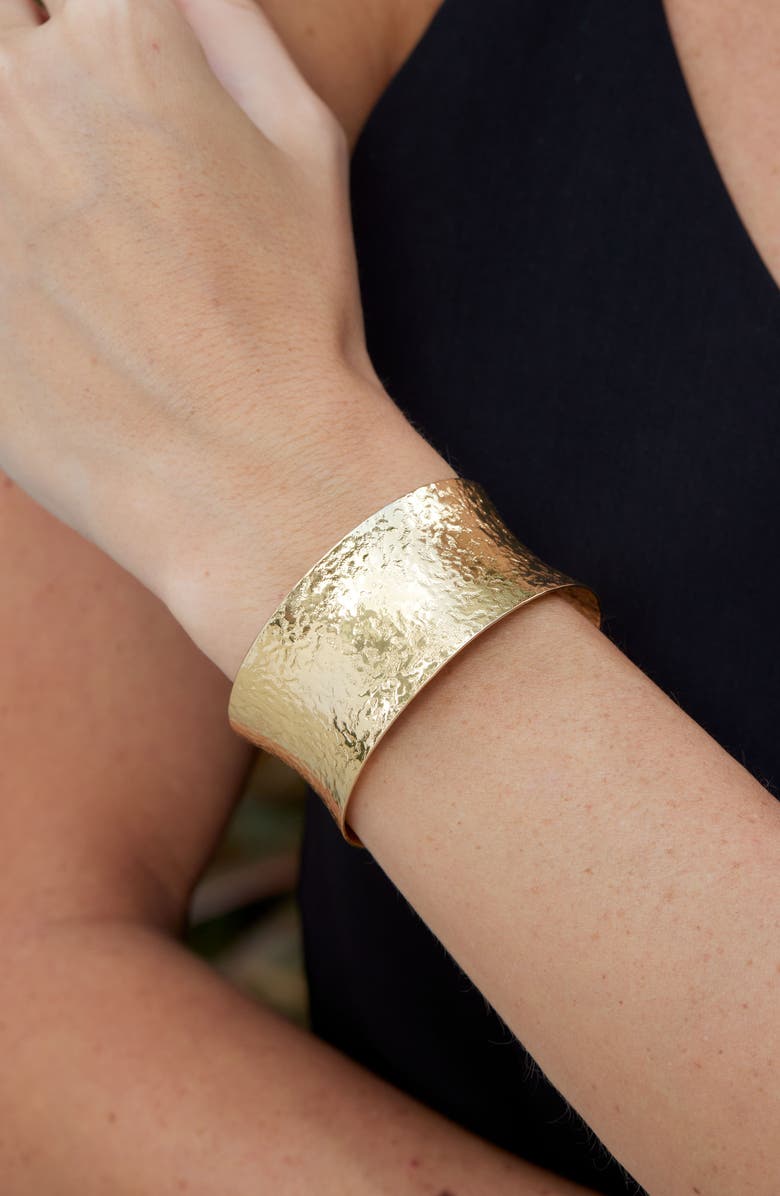 SAVVY CIE JEWELS Flex Cuff Bracelet, Alternate, color, Yellow