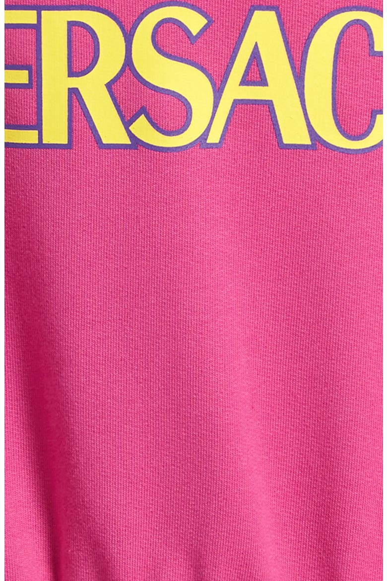Kids' Barocco Print Logo Graphic Hoodie, Alternate, color, 2PA50 FUXIA GIALLO