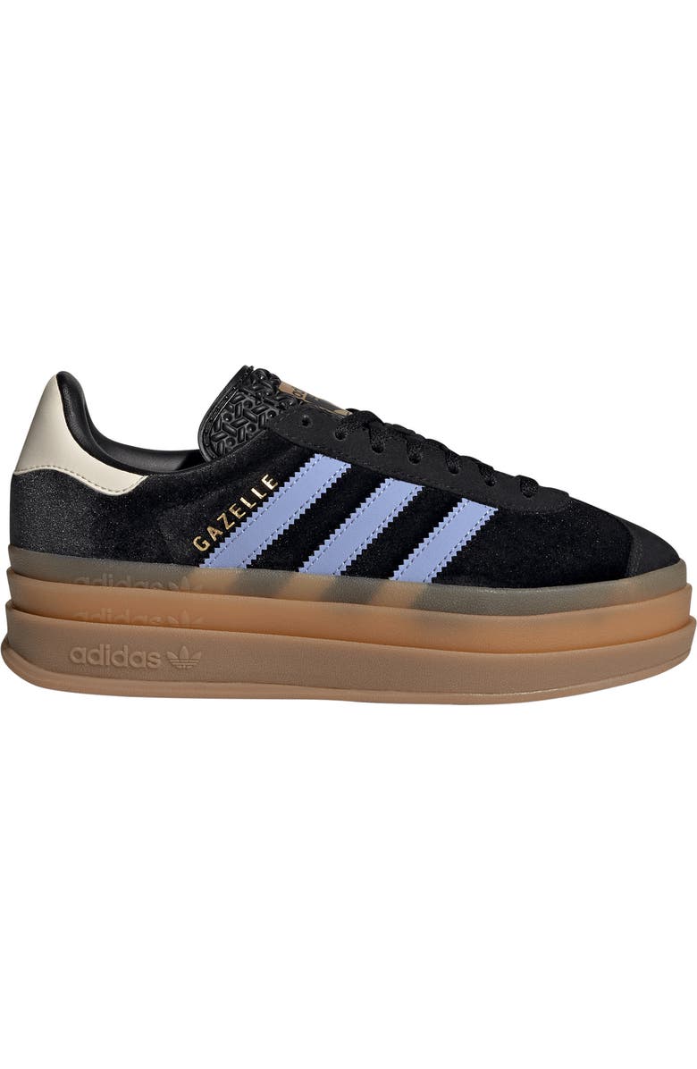 adidas Kids' Gazelle Bold Sneaker, Alternate, color, Black/ Blue Spark/ White