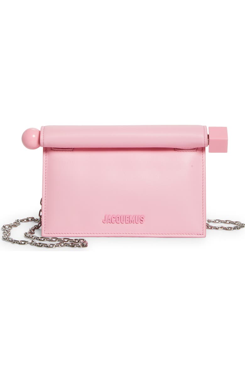 Jacquemus La Petite Pochette Rond Carré Clutch, Main, color, Pink 430