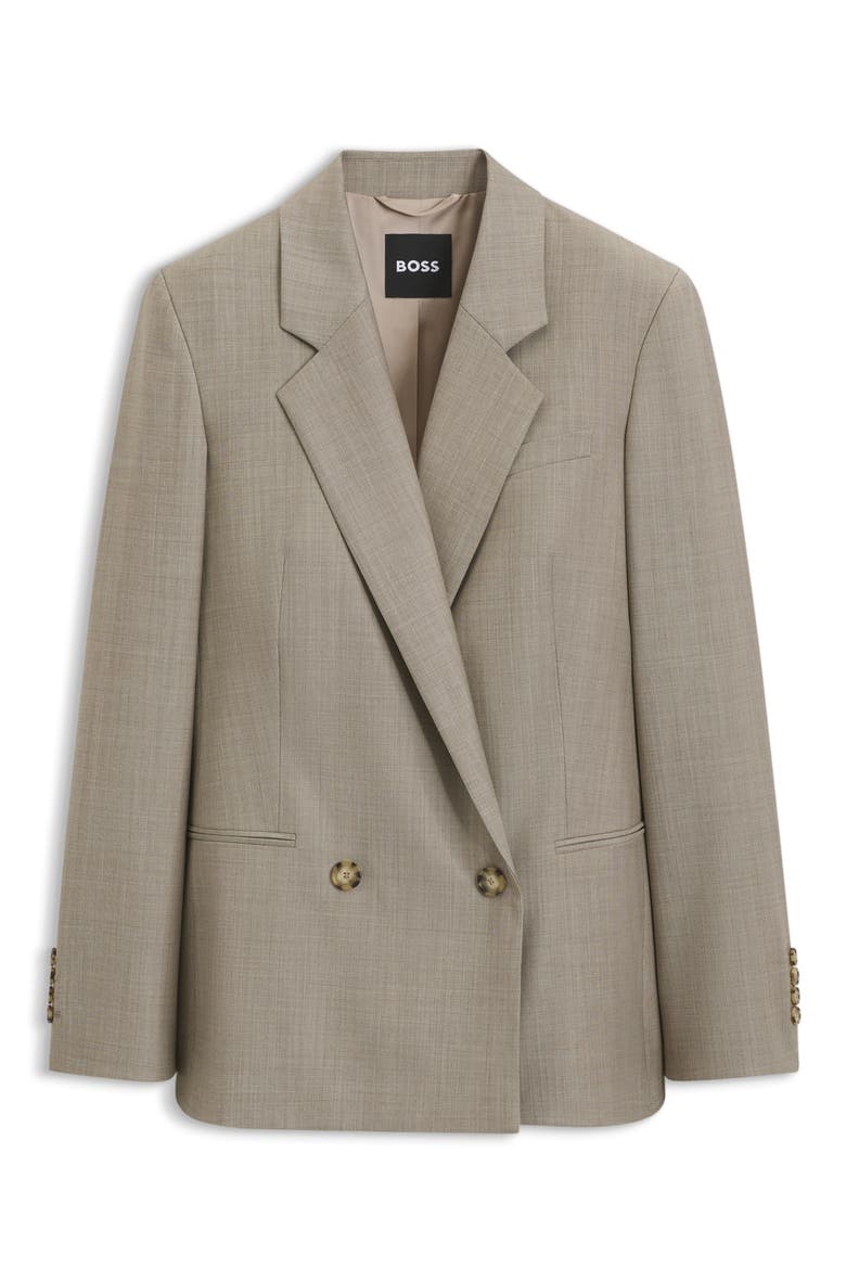 Jaleto14 Double Breasted Wool Blend Blazer, Alternate, color, BISQUE MELANGE