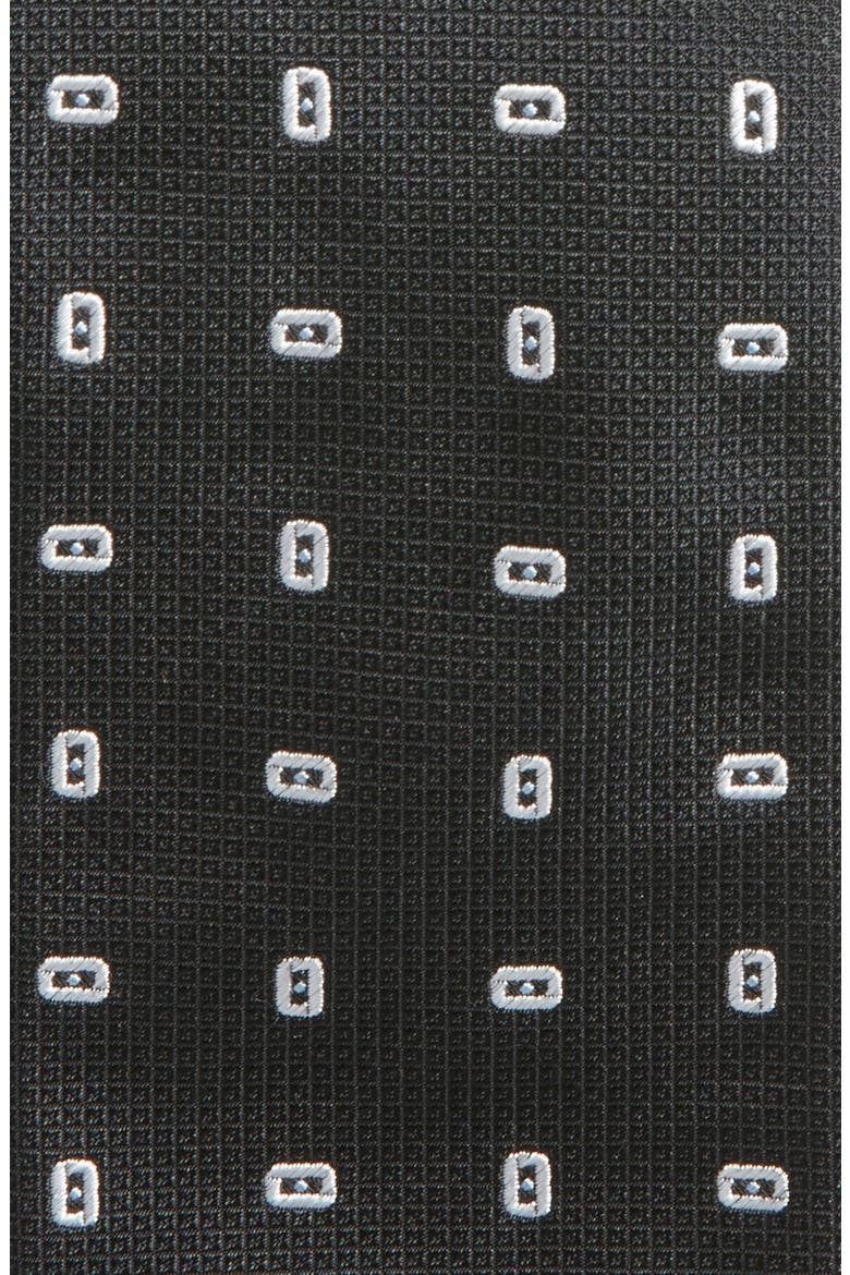 Embroidered Silk Tie, Alternate, color, BLACK