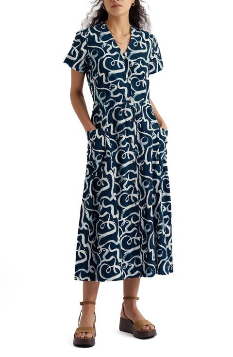 Fowen Print Organic Cotton Shirtdress