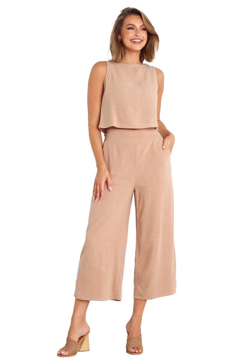 Petal & Pup Nicola Crop Linen Blend Tank, Alternate, color, 