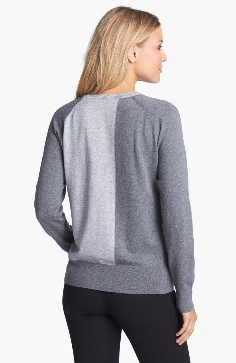 Amber Sun Zip Trim Colorblock Crewneck Sweater, Alternate, color,