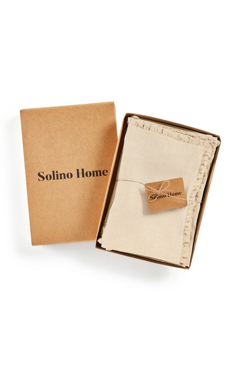 Solino Home Linen Dinner Napkins - Juliette Ruffle, 20" x 20", Alternate, color, Natural