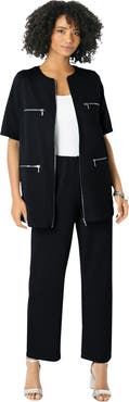 Roaman's French Terry Cropped Pant Set