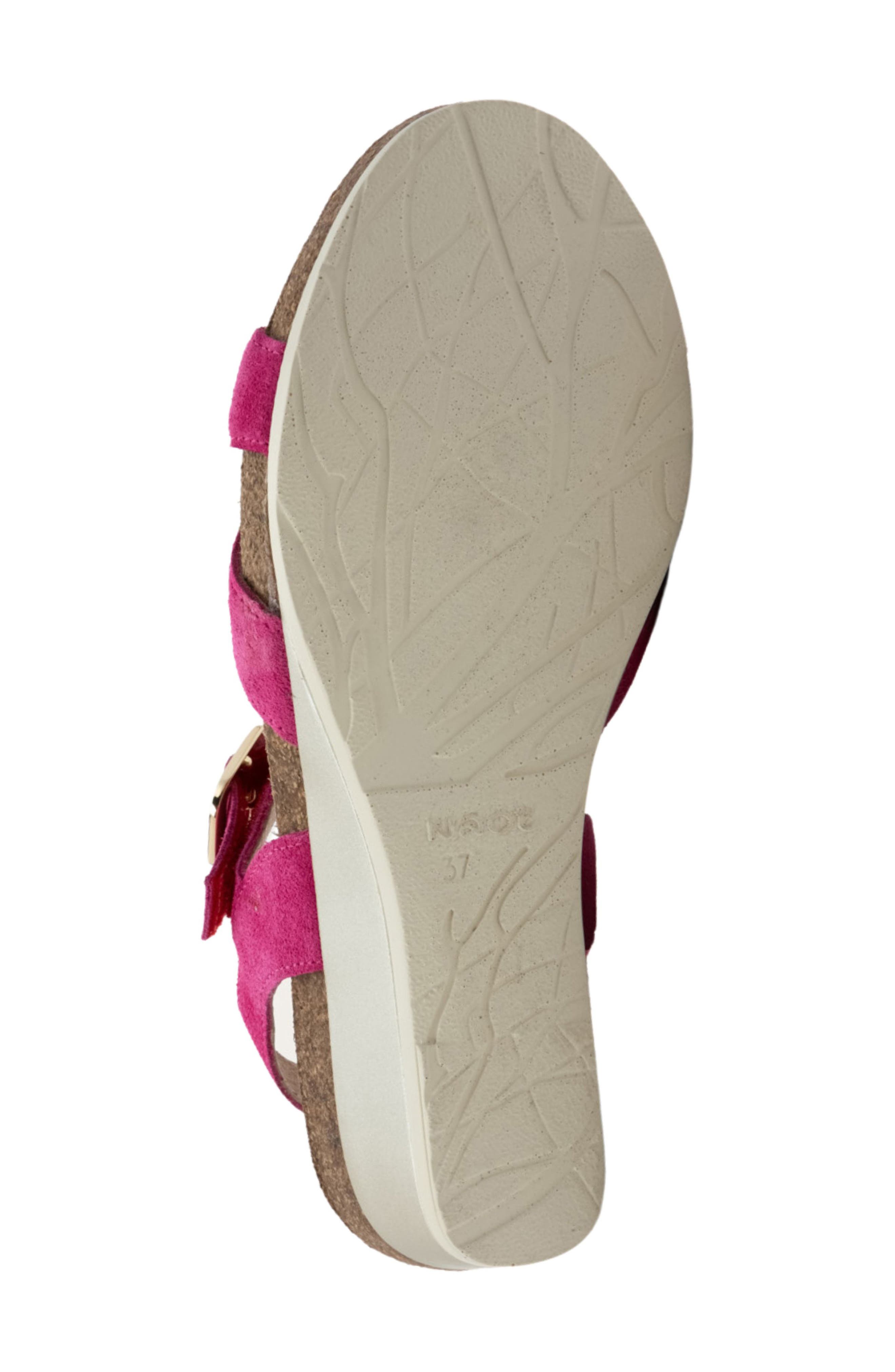 Throne Wedge Sandal, Alternate, color, FUCHSIA SUEDE