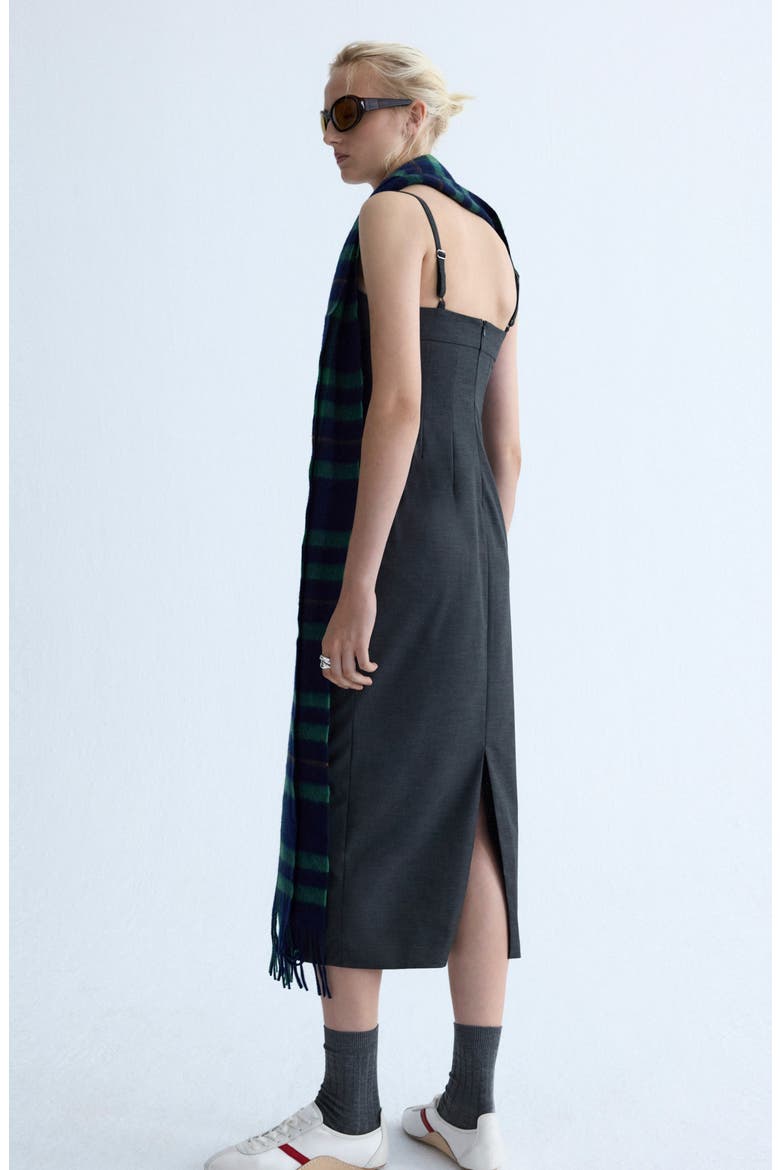 Decorative Seam Midi Dress, Alternate, color, GREY