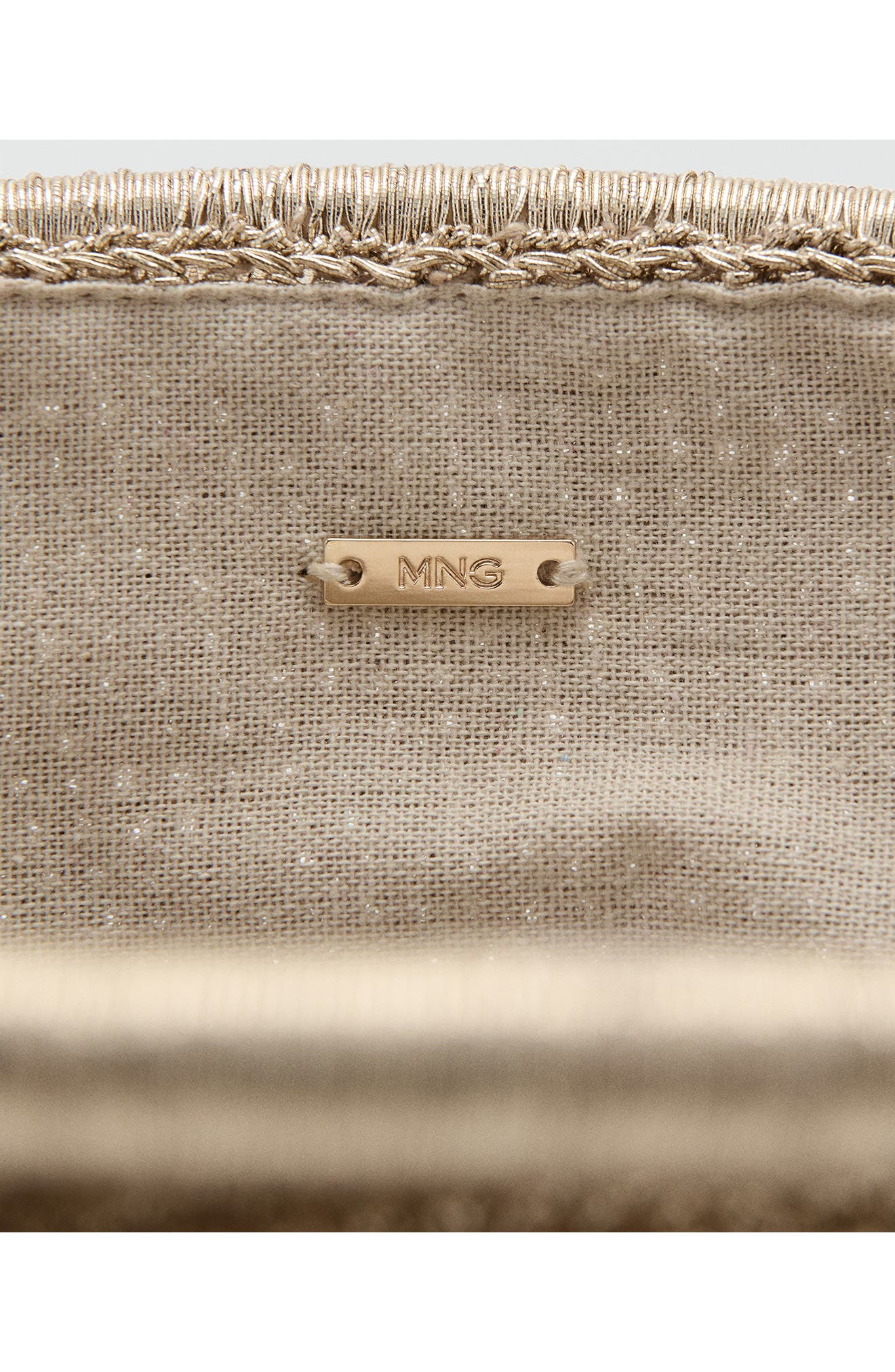 MANGO Metallic Frame Clutch, Alternate, color, Gold