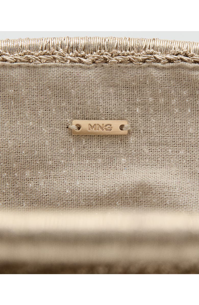 MANGO Metallic Frame Clutch, Alternate, color, Gold