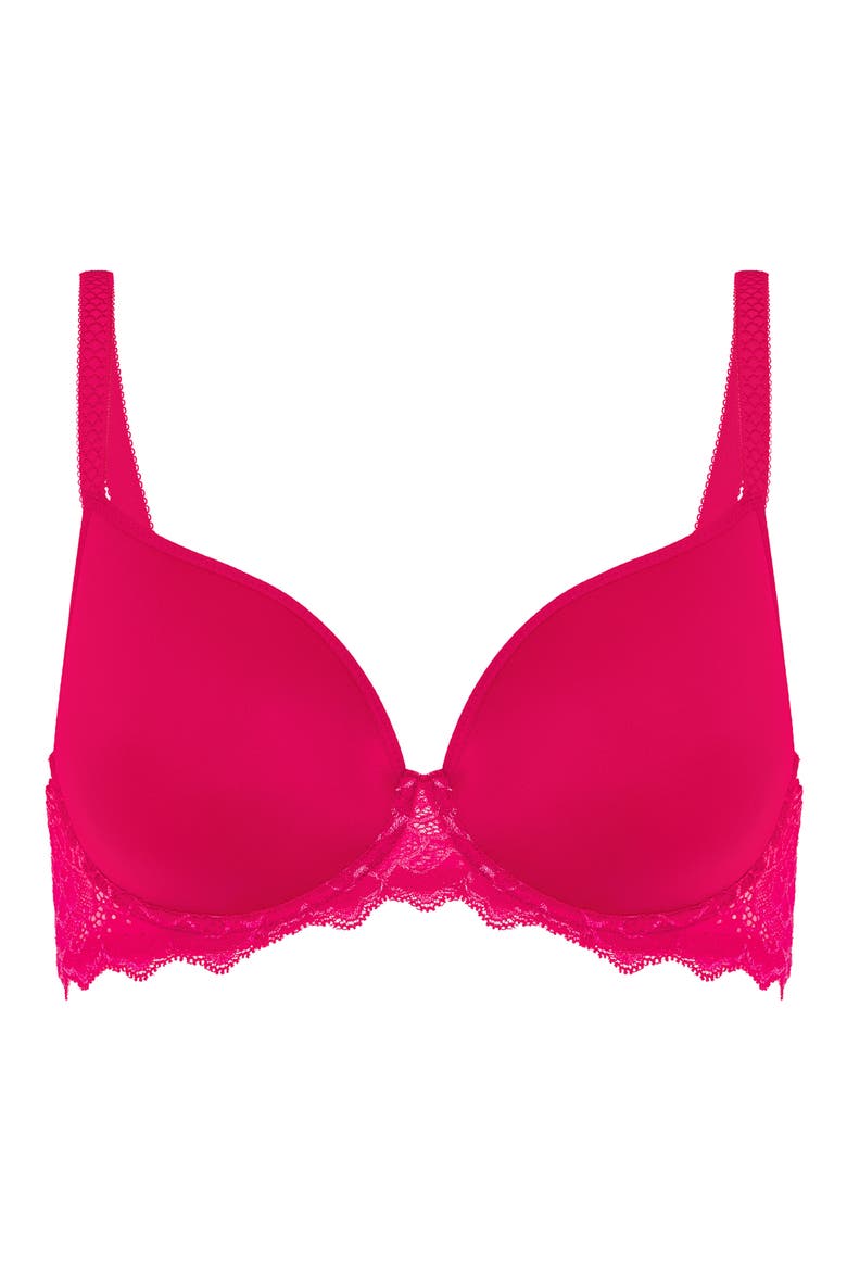 Caresse Underwire Plunge Bra, Alternate, color, TEABERRY PINK