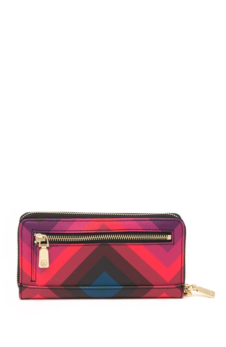 Trina Turk Chevron Zip-Around Wristlet Wallet, Alternate, color, 
