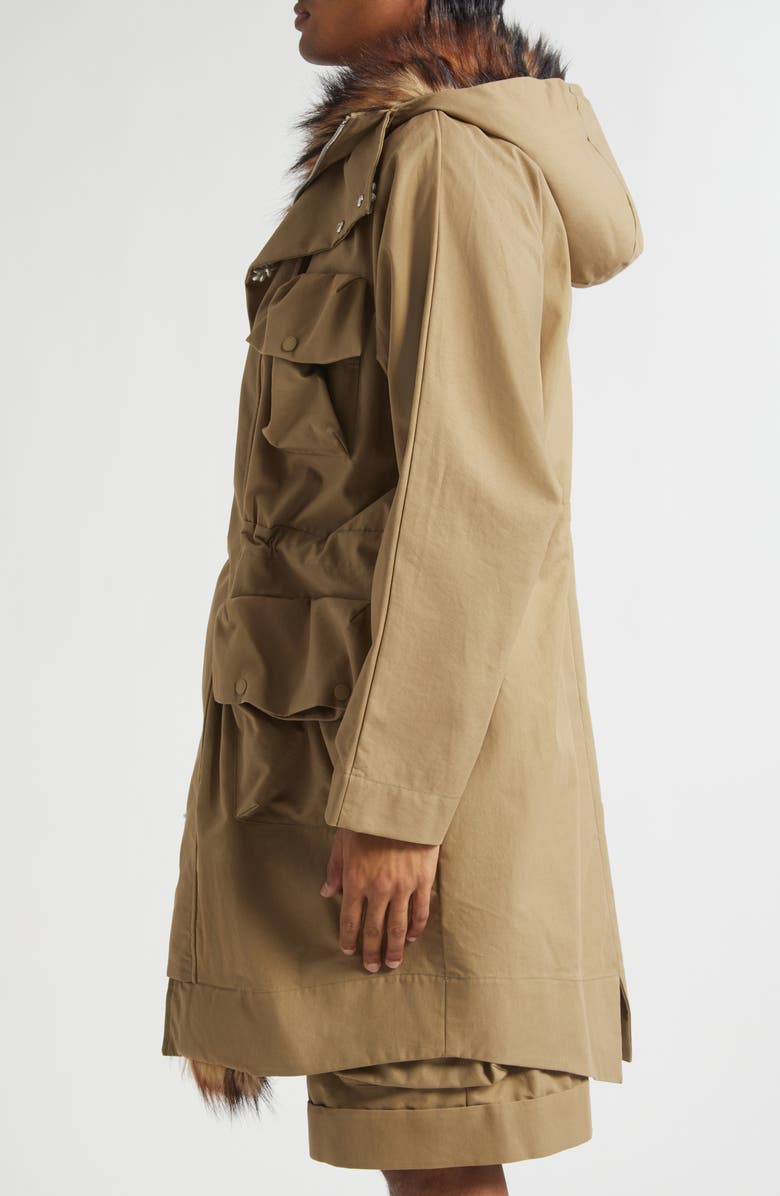 Simone Rocha Multi Pocket Faux Fur Lined Parka, Alternate, color, Stone/ Pearl